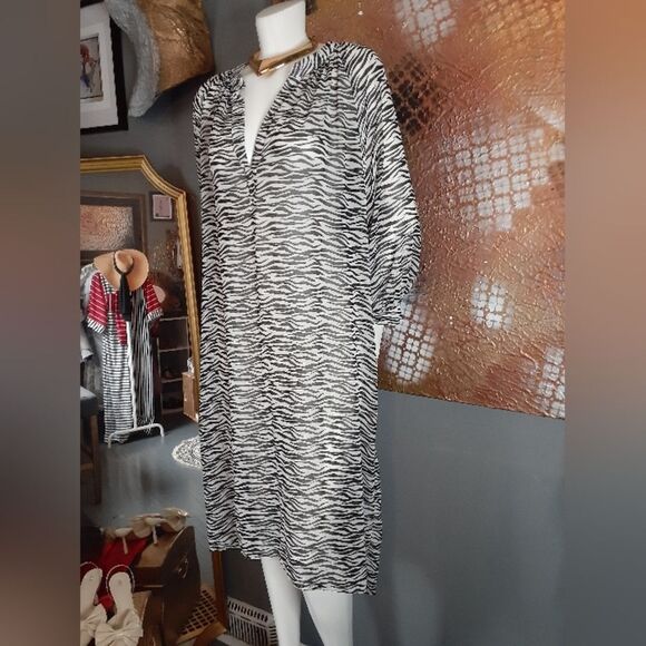 Zara NWT Sheer Zebra Print Midi Tunic Dress - Picture 15 of 16